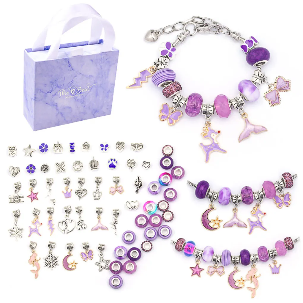 

Bracelet Making Kit Jewelry DIY Beads Pendants Set Birthday Christmas Thanks-giving Gift Handicraft Accessory Crafting Supplies