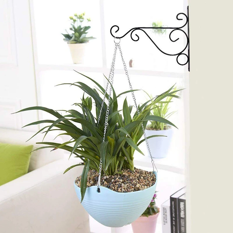 

25x20CM Wall Hanging Lantern Lawn Light Flower Pots Plant Hanger Brackets Hooks Garden Storage Basket Gardening Decoration