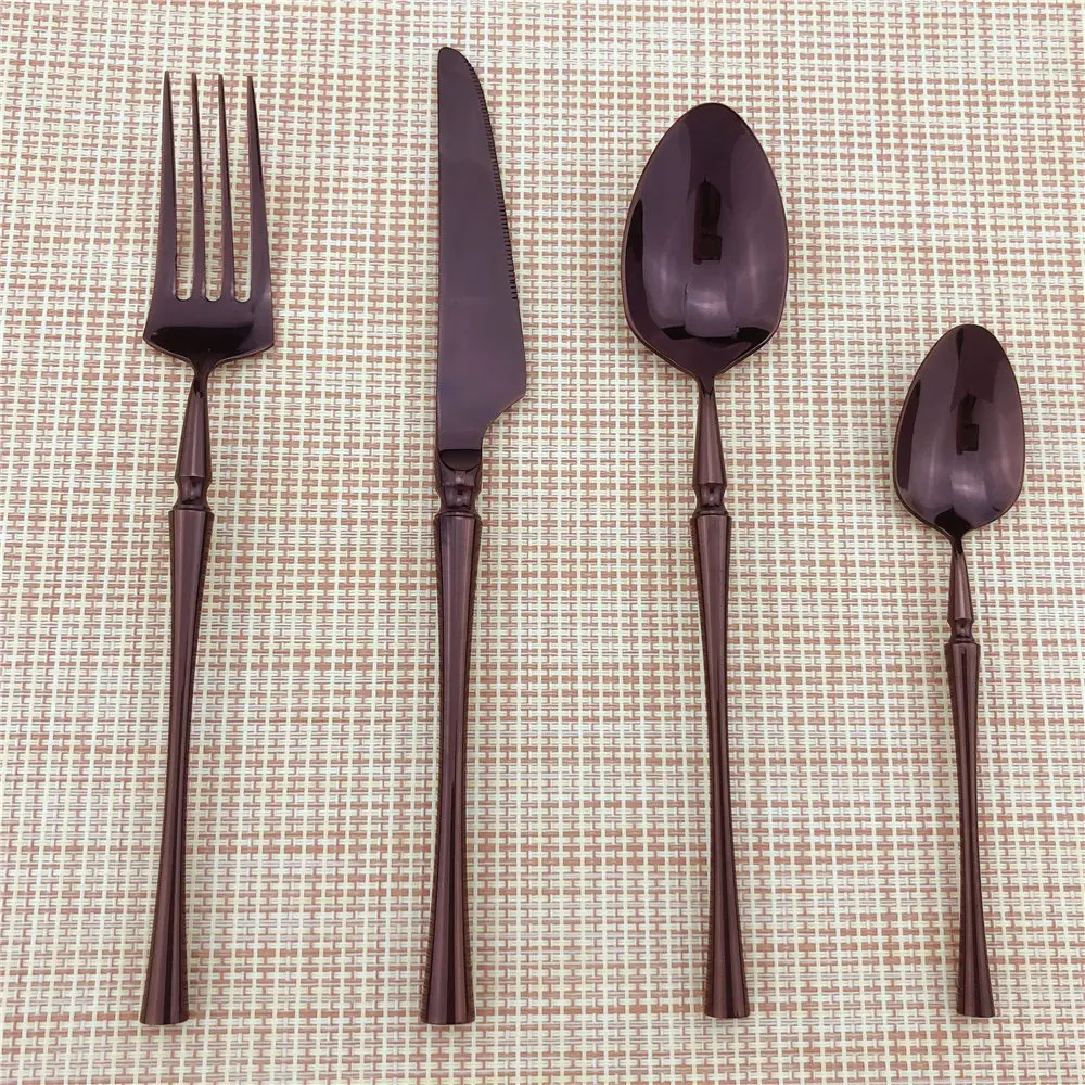 Набор столовых приборов из нержавеющей стали 32 предмета фиолетовые столовые