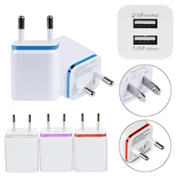 1 pc dual usb cell charger mobile phone 5v 1a euus plug dual wall power adapter travel portable for iphone 2 ports