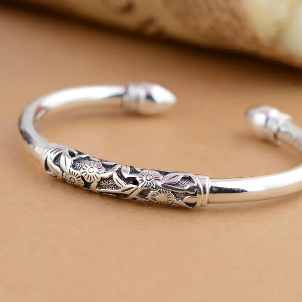 Женский браслет BALMORA из серебра 925 пробы с цветами в стиле ретро|bracelet bangle for women|bangles