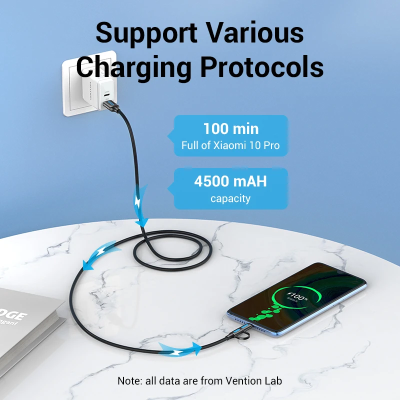 Vention USB Type C кабель для Redmi note 8 2 в 1 быстрая зарядка Micro Samsung Galaxy Note S10 мобильный