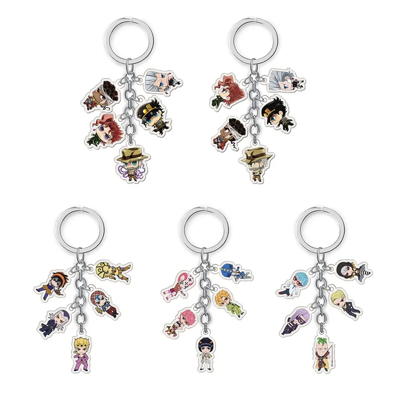 Брелки для ключей Невероятные приключения Джоджо из аниме 5 в 1|Брелоки| |