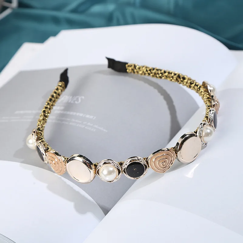 

3 Styles Simulation Pearl Hairbands Women Hair Accessories Korean Handmade Bow Flower Hoops Headband Wedding Ornaments 2021 New