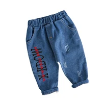 infant sports jeans spring autumn baby clothes fashion children cotton pants one piece toddler casual costume kids sportswear