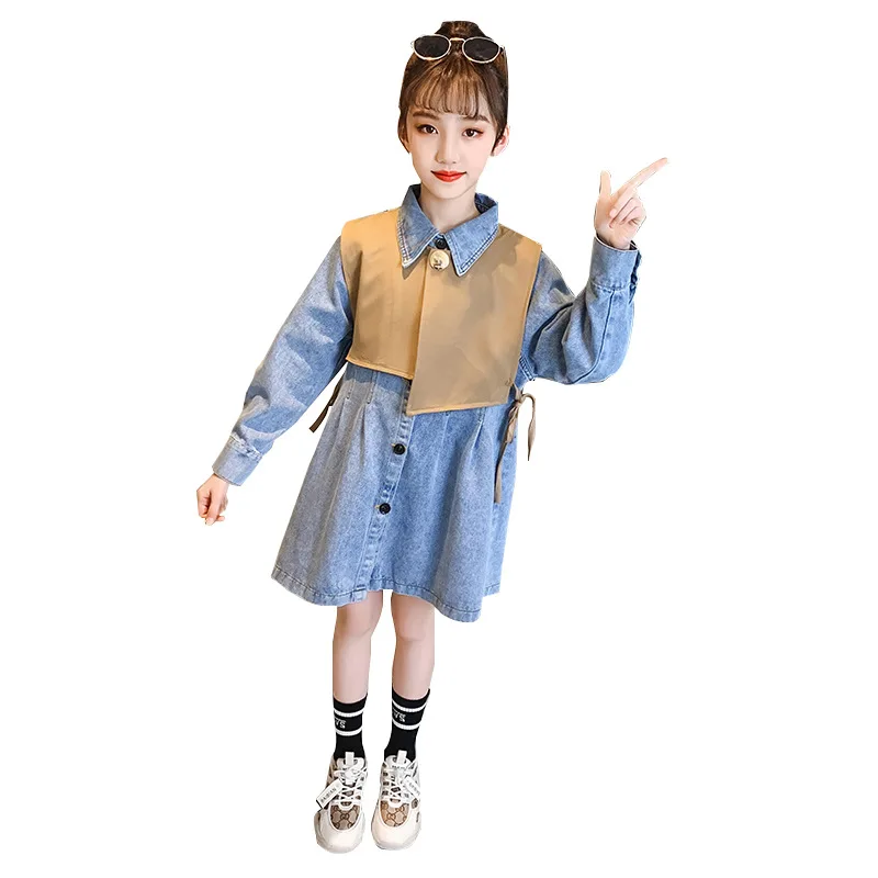 

2021 denim skirt and waistcoat fashion trend two-piece suit girls suit spring dress vest suit