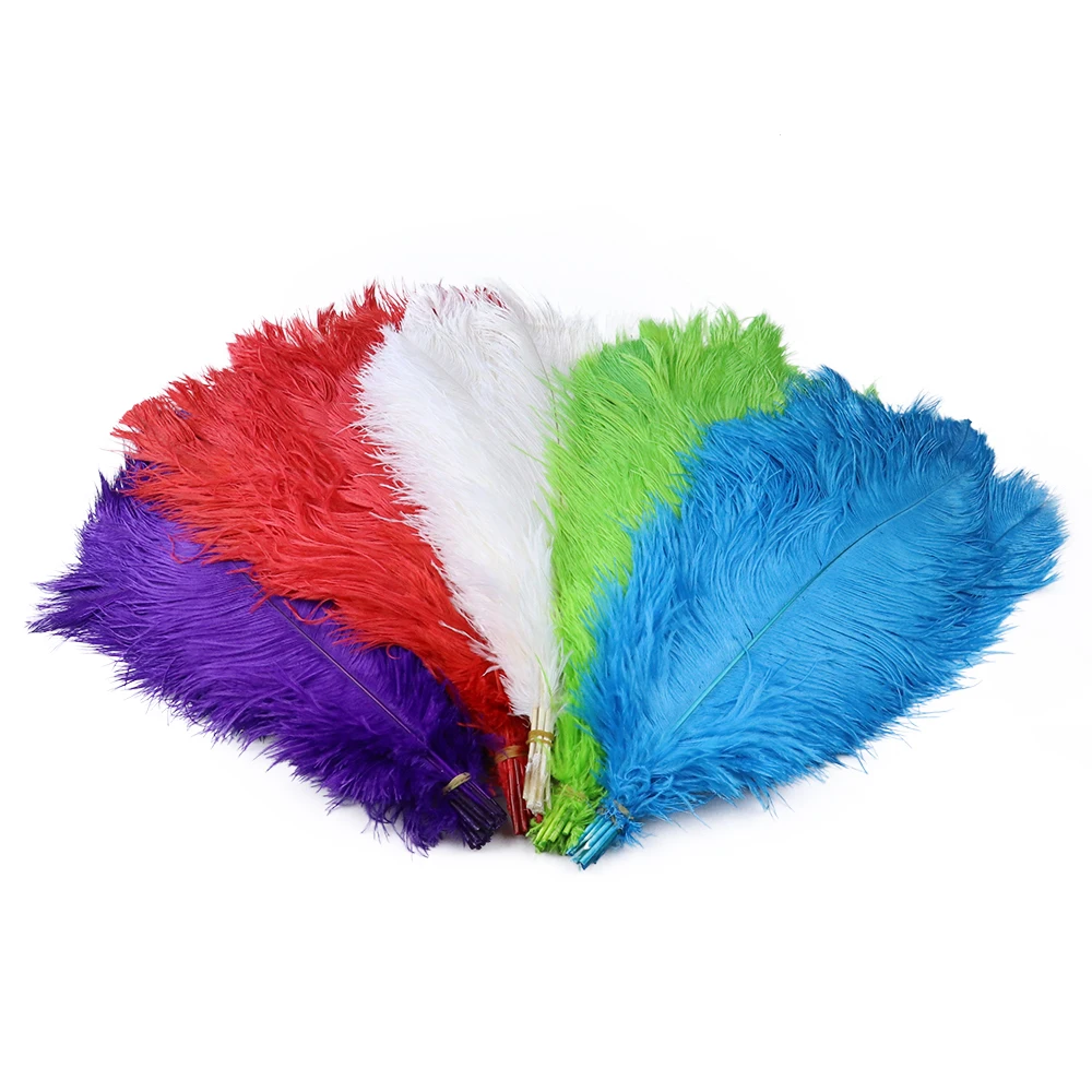 Оптовая продажа крашеные разноцветные страусиные перья настоящие пушистые