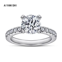 aiyanishi 925 silver rings for women 1 25ct round ring wedding bridal ring jewelry engagement party rings gift bijoux femme gift