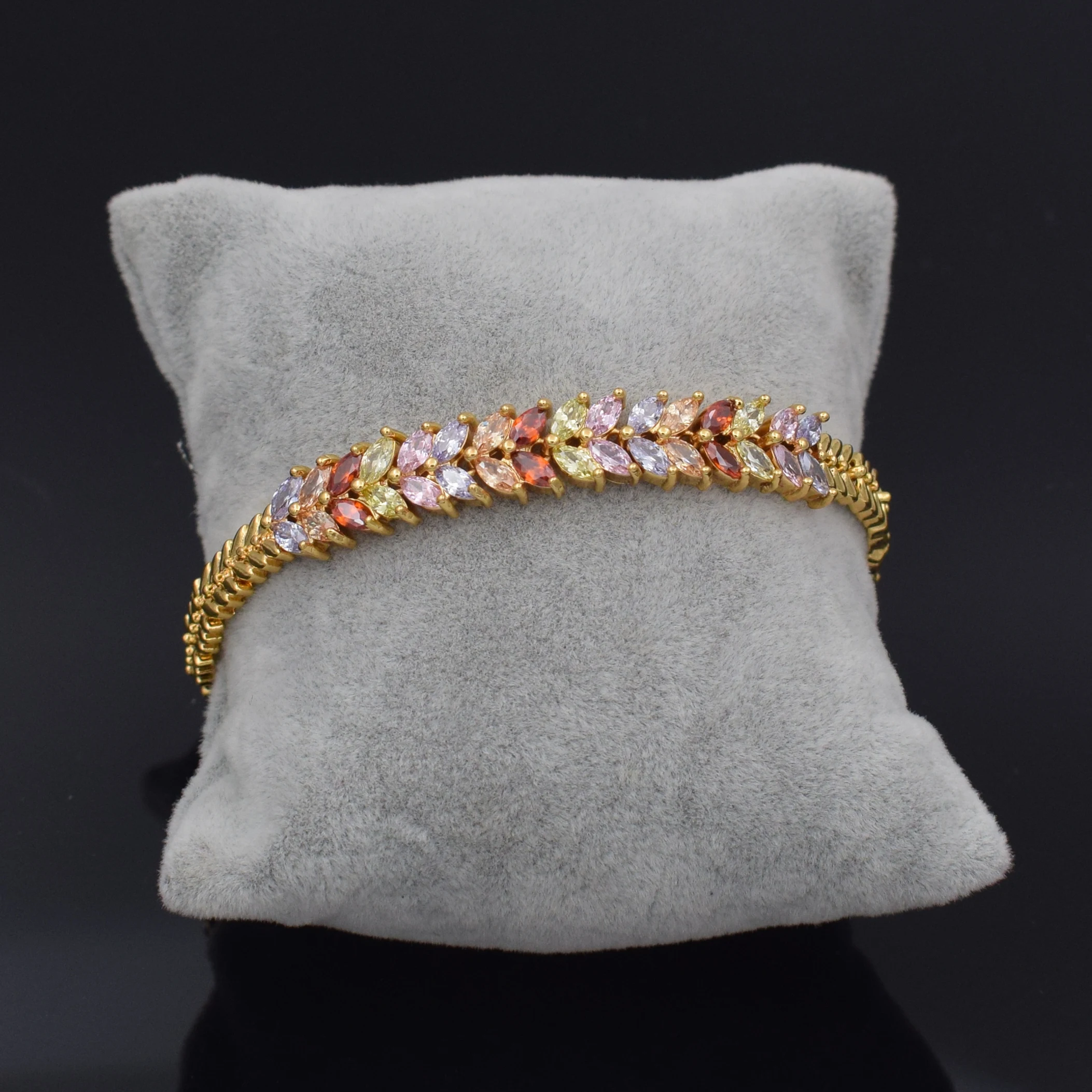 Женские браслеты с разноцветным кубическим цирконием свадебные кристаллами