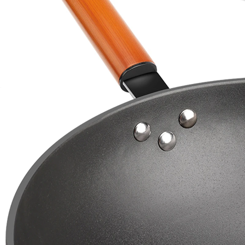 

Traditionnel Wok Chinois Non Stick with Lid Fire Glass Upright Cover Big Cooking Pot Induction Cooker Travaux Kitchen ZZ50CG