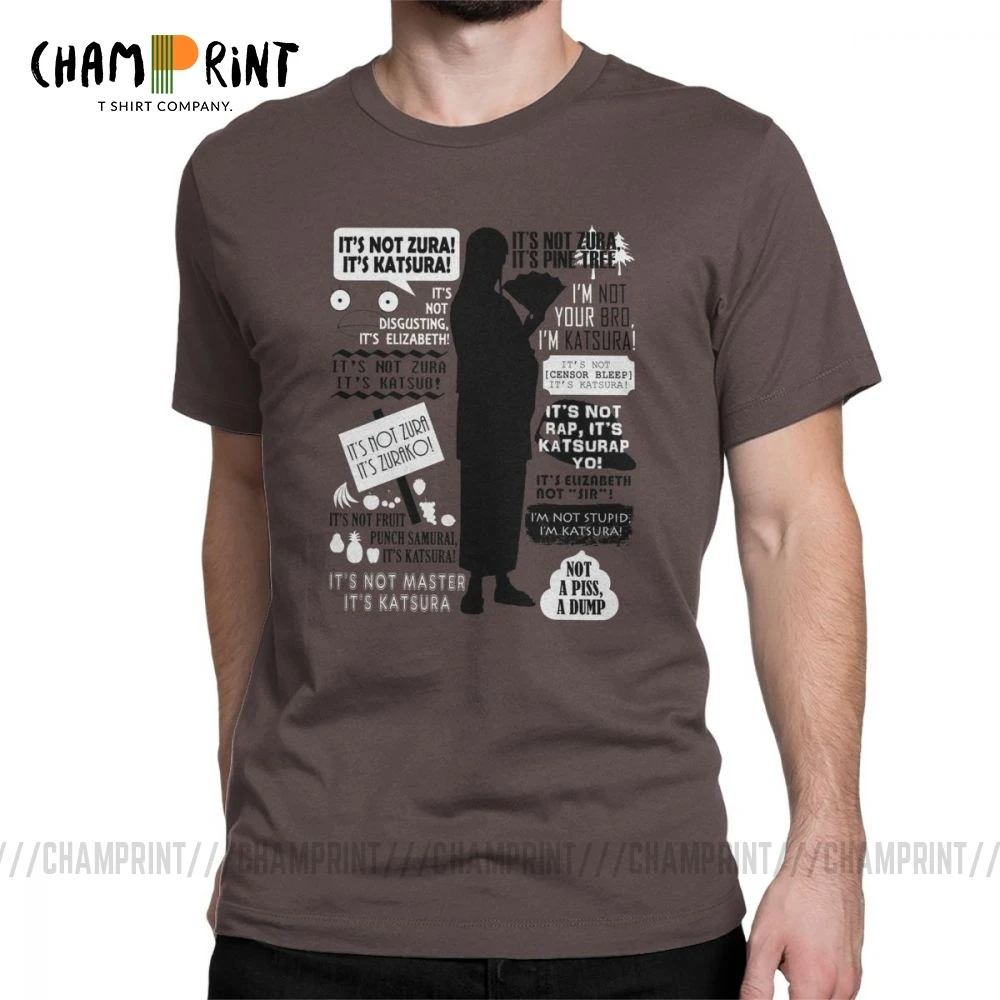 Мужская футболка с круглым вырезом гинтама катсура Котаро новая из чистого