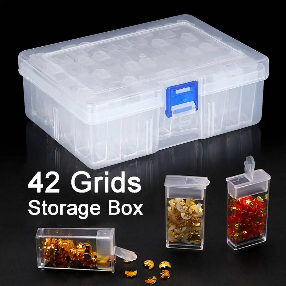 

42/64 Cells 5D DIY Diamond Painting Tools Beads Container Rhinestones Storage Box Diamond Embroidery Accessories Organizer