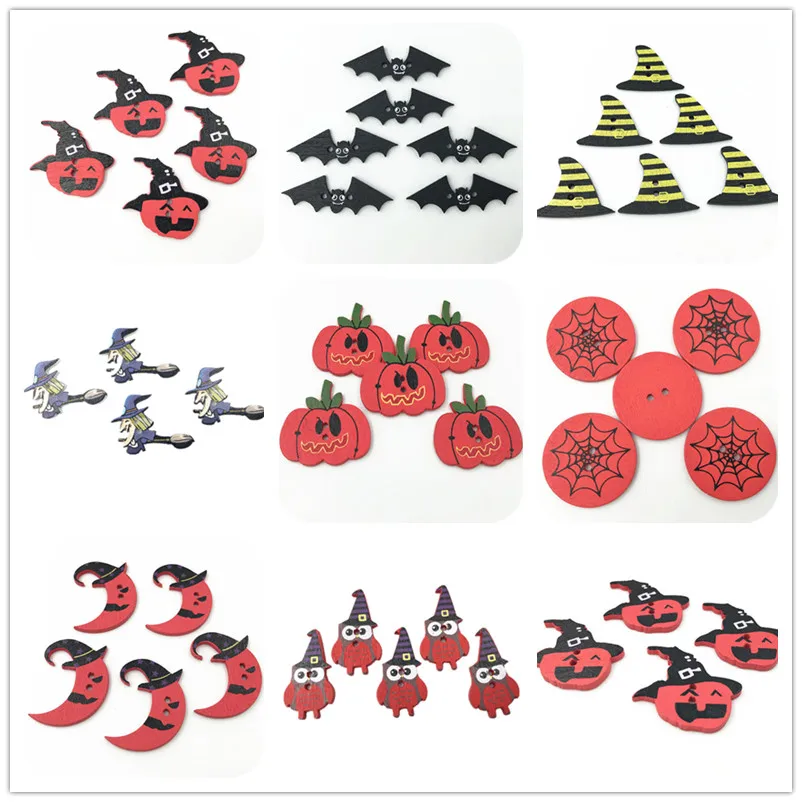 100 шт. деревянные пуговицы в форме Хэллоуина ручная работа 30 мм|wooden buttons|shape woodenbuttons