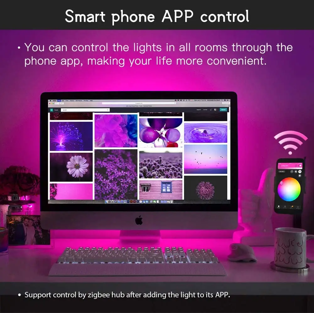 Умная Светодиодная лента управление голосом совместимая с SmartThing