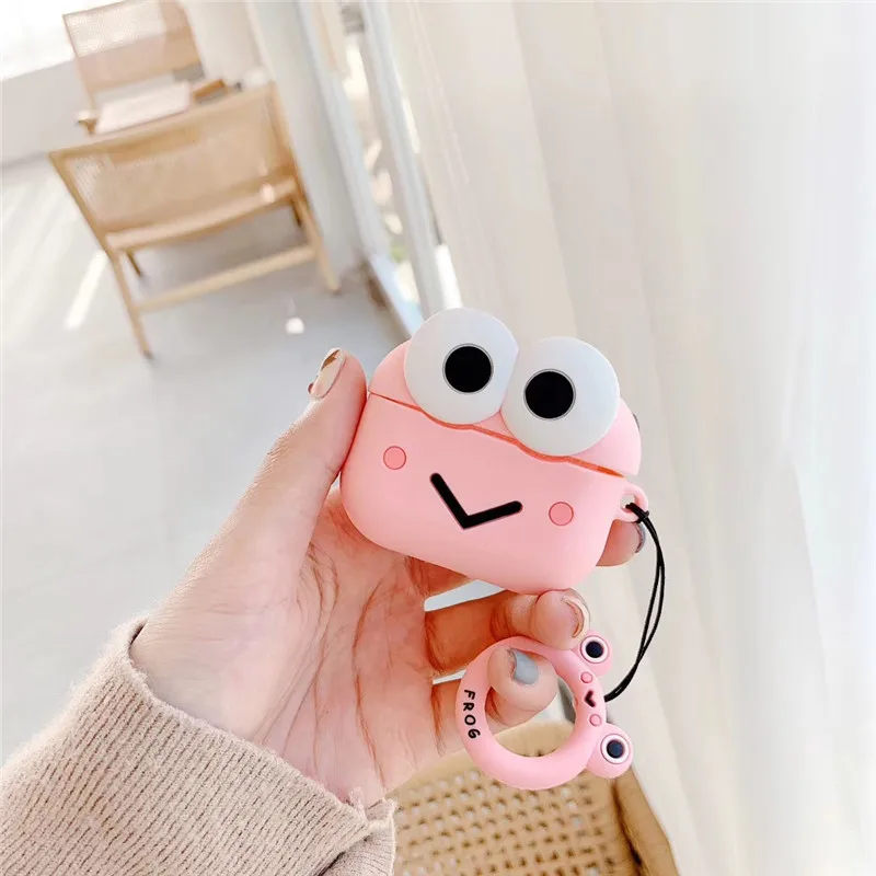 

For AirPods Pro Case Cartoon funda funny Frog silicone headphone Cover For Apple Air Pods Pro 3 Earphone Case Protection bag