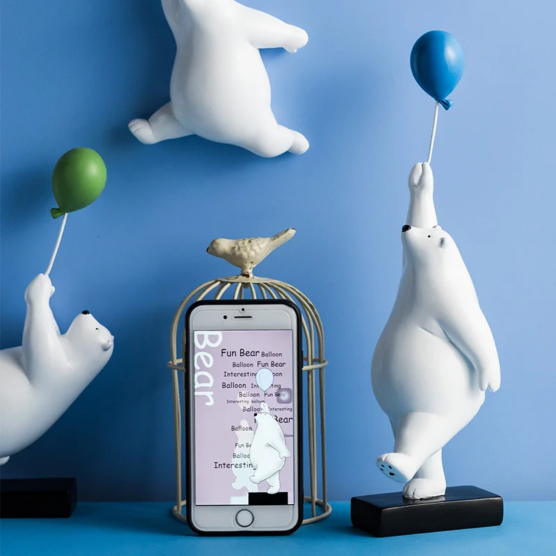 Творческий летающего медведя фигурки шар Полар флиса фигурка настенный Гостиная