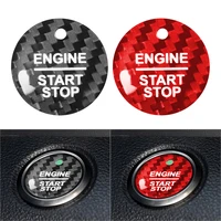 carbon fiber abs car keyless engine start stop ignition switch button sticker for ford f 150 raptor taurus explorer expedition