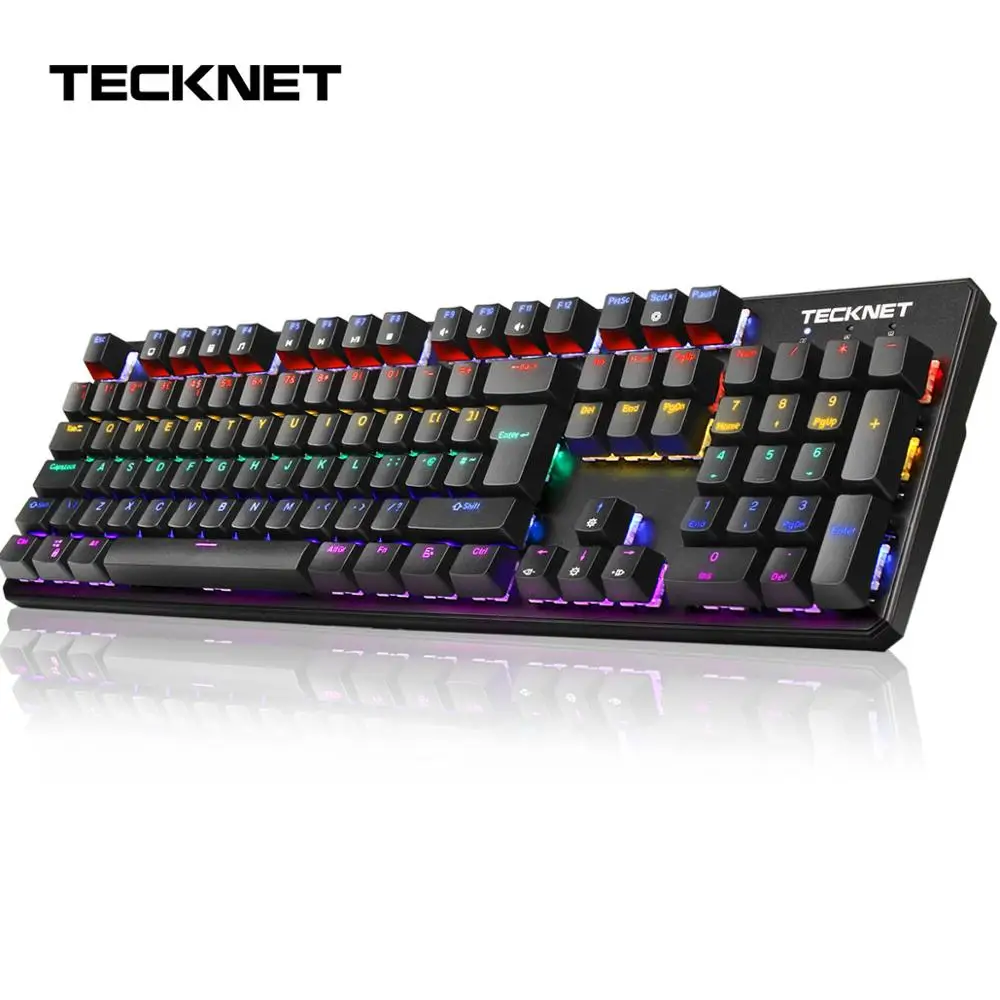TeckNet Механическая игровая клавиатура Проводная RGB 8 Светодиодный переключатель с