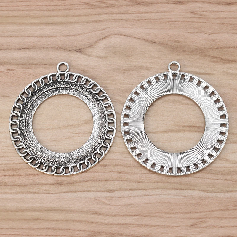 

5 Pieces Large Hollow Round Circle Charms Pendants for Necklace Jewellery Making Findings Accessories 70x64mm