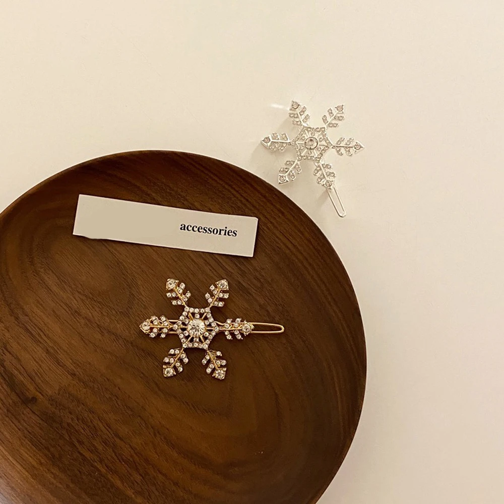 

Women Bling Crystal Rhinestone Star Snowflake Metal Hair Clips Barrette Hairpin Bobby Pin Hair Styling Accessories