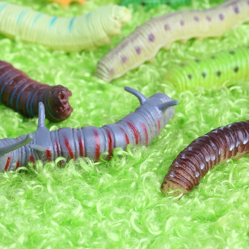 

12 x Twisty Worm Realistic Fake Caterpillar Insect Educational Trick Toy Plastic