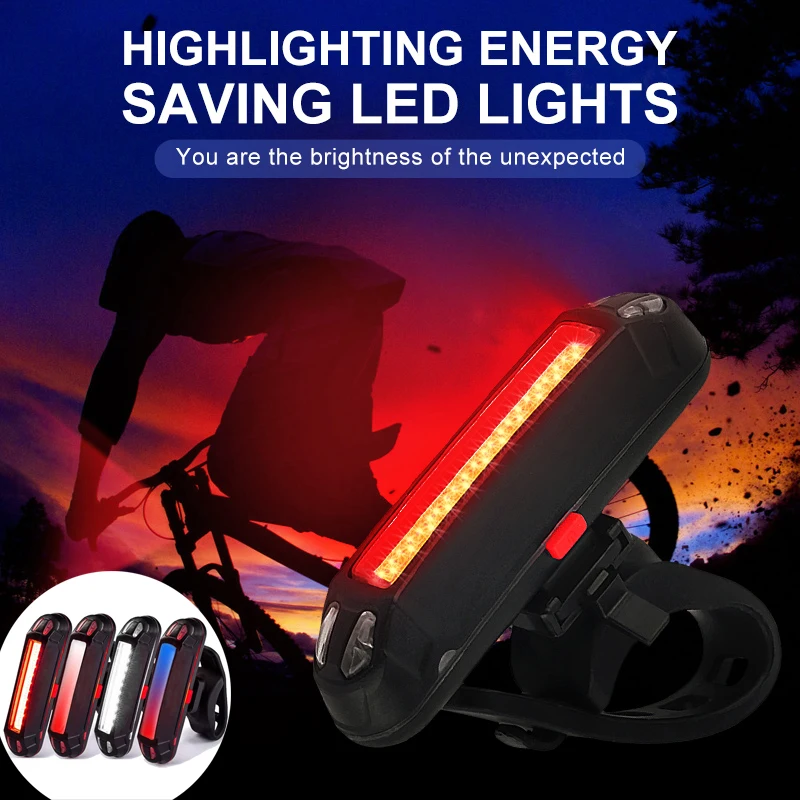 

Bike Taillight Flashlight Mountain Bicycle Rear Lighting USB Rechargeable Night Cycling Head/Rear Lamp Safety Warning Light