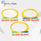 Соединитель SCAPC SCUPC, 50 шт., 2 м, SX Core 3,0 мм SM OS2 G652D, желтая оболочка LSZH, волоконно-оптический патч-корд, перемычка