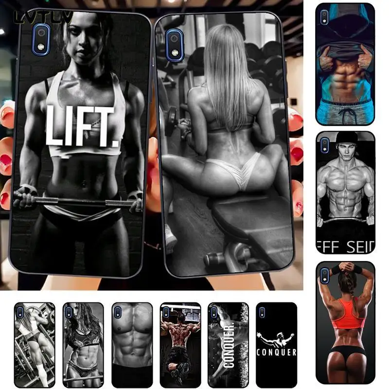 

LVTLV Bodybuilding Gym Fitness Black TPU Soft Phone Case for Samsung A10 20s 71 51 10 s 20 30 40 50 70 80 91 A30s 11 31 21