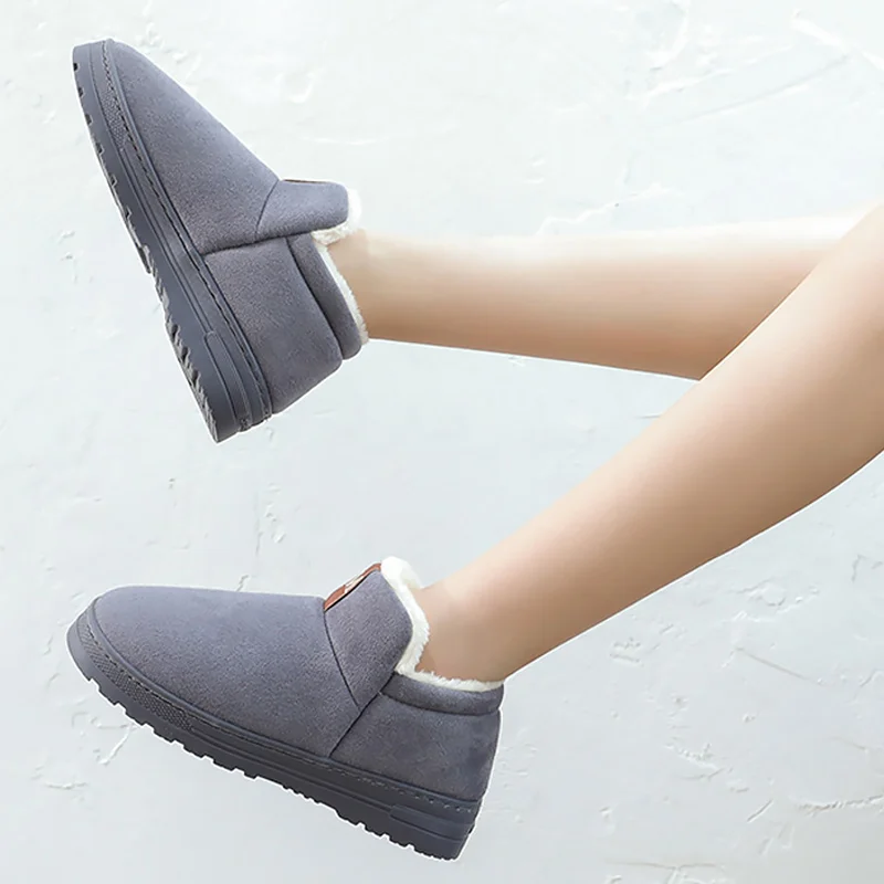 Домашние тапочки для женщин Большие размеры 43 46 Однотонные Нескользящие зимние