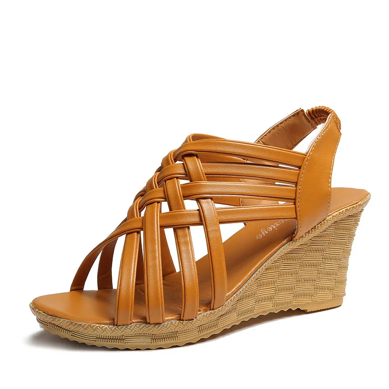 

2021 Summer New Women's Shoes Wedge Female Cool High Heels Sexy Fish Mouth High Heel Sandals Female Large Size Women's Shoes