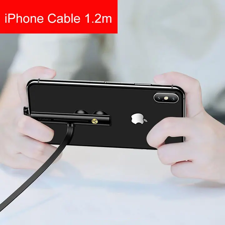 Кабель USAMS type-C 5V-2A для быстрой зарядки USB C, игровой usb-кабель, 180 градусов, быстрая зарядка для iPhone samsung S9 S8
