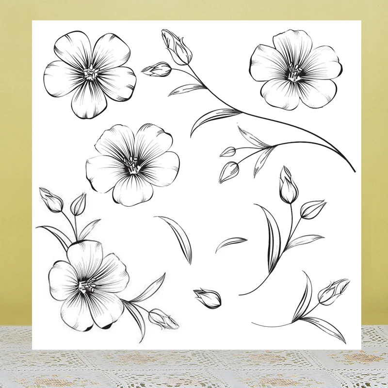 

AZSG Petal Clear Stamps For DIY Scrapbooking Rubber Stamp/ Seal Paper Craft Clear Stamp Card Making