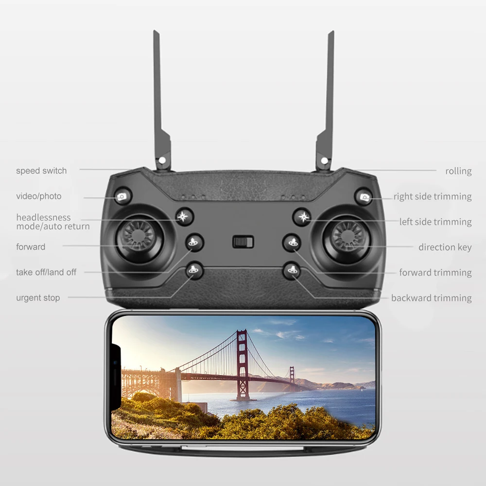 Дрон Радиоуправляемый E88 PRO Квадрокоптер UAV с камерой для аэрофотосъемки FPV 4K Wi Fi HD