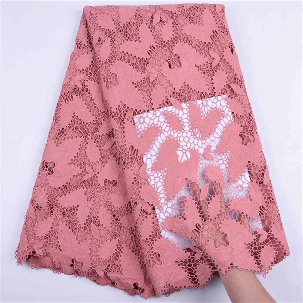 

Top Sale African Cord Lace Fabric White Nigerian Guipure Cord Lace Fabric Latest French Guipure Lace Fabric For Dress Sews F1668
