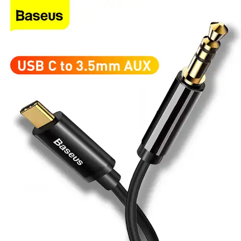 Кабель-переходник Baseus USB C/AUX 3,5 мм, для Samsung, Huawei, Xiaomi