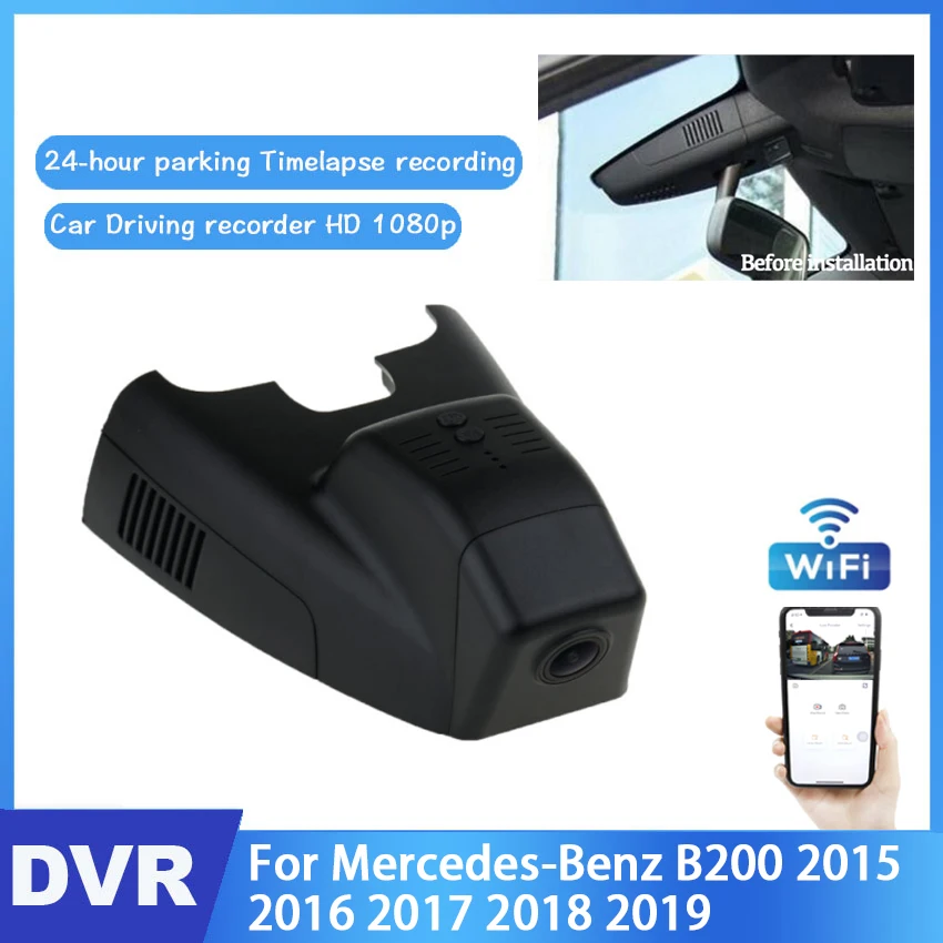 Car DVR Wifi Video Recorder Hidden Dash Camera HD Night Vision Control Phone APP For Mercedes-Benz B200 2015 2016 2017 2018 2019