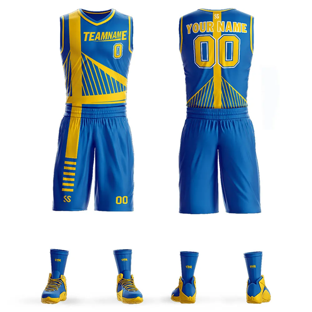 

Custom Mesh Athletic Basketball Jerseys Tank Top and Shorts Personalized Printed Team Uniform for Men Outdoors/Indoor
