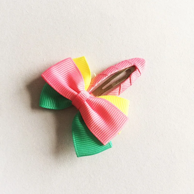 1 Pcs/lot Muit-Clip Candy Color Hair Accessories Girls Clips Ribbon Bow Hairpins Barrettes Headwear Boutique Wholesale | Детская одежда