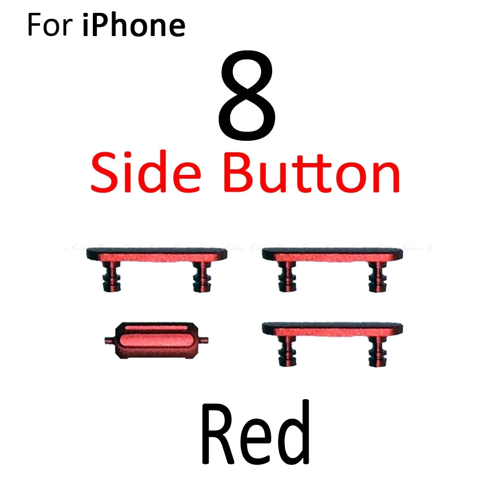 Держатель лотка для sim-карты для iphone 8, 8 Plus громкость вибрировать ключ переключатель электрозамок набор боковых кнопок Корпус Запасные части - Цвет: 8 Side Button Red