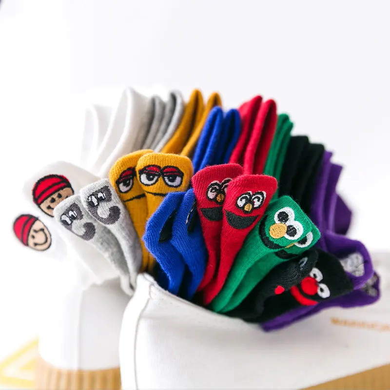 

8 пар женских носков носки мужские забавные Дизайнерские летние странные с вышивкой с коротким голенищем; Хлопковая Спортивная одежда для д...