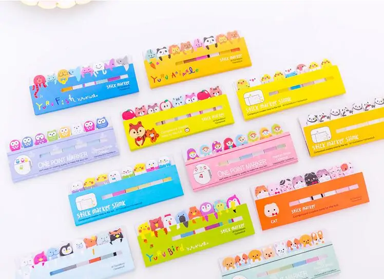 Kawaii блокнот для заметок, креативные милые животные, Липкие заметки, индекс, он, планировщик, канцелярские товары, школьные принадлежности, бумажные наклейки