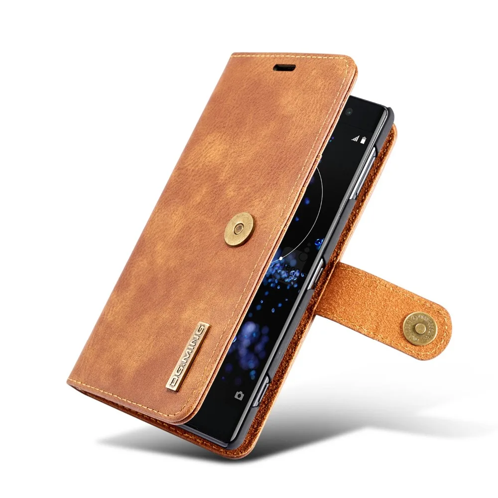 2 в 1, кожаный чехол-бумажник с откидной крышкой для sony Xperia XZ3 XZ2 XZ1 XZ XZS X, компактный чехол со слотом для карт, магнитный Ретро Чехол-держатель