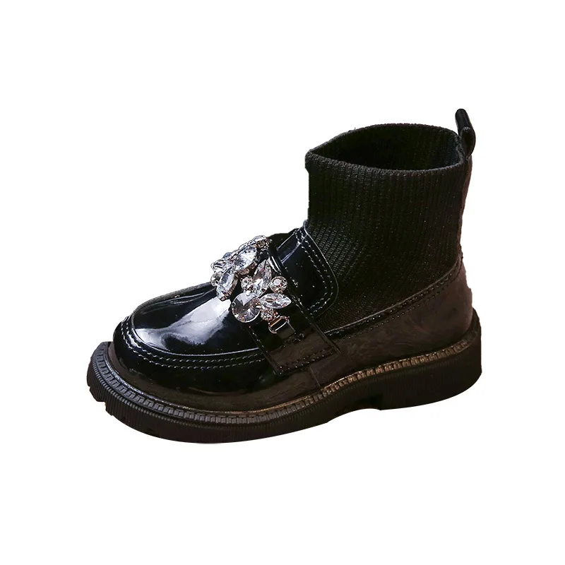 Детские Модные ботильоны носки осенние ботинки челси для девочек детская обувь