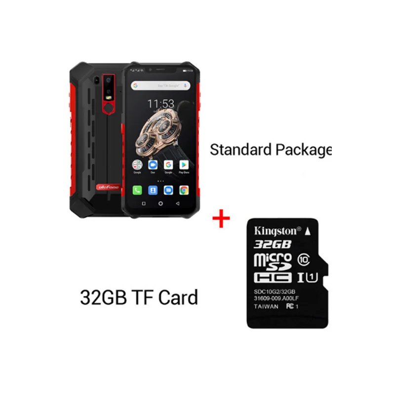 Ulefone Armor 6S 6," Helio P70 Android 9,0 6 ГБ 128 Гб Смартфон Беспроводная зарядка 16 МП Восьмиядерный NFC OTG прочный мобильный телефон - Цвет: Red N 32GB Card