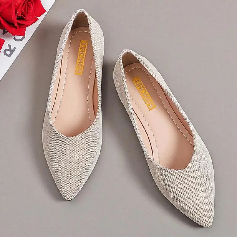 

Casual Flat Women Shoes Slip On Loafers Comfortable Woman Single Shoe Spring Autumn Fashion Bling Lady Pointed Toe Footwear