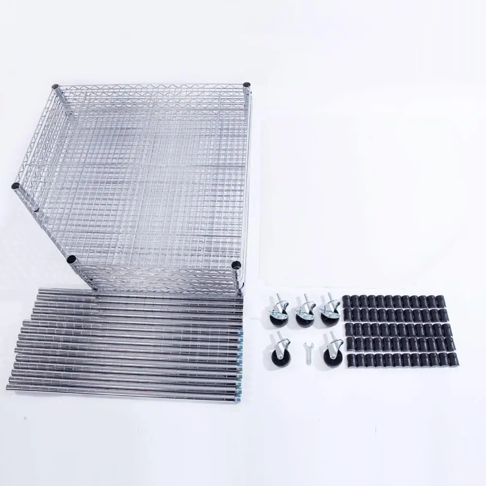 

6-Layer Chrome Plated Polygonal Home Corner Storage Shelf with 2" PP Wheels Cabinet Wall Shelf Storage Organizer