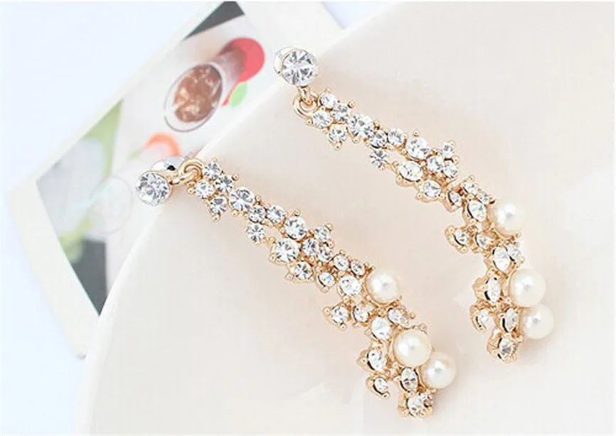 Женские длинные висячие серьги со стразами женские Висячие для свадьбы/вечерние