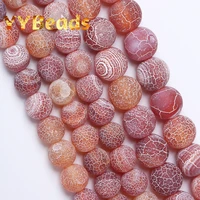 natural matte red frost cracked agates beads light red fire dragon veins agates loose beads for jewelry making bracelets 4 12mm