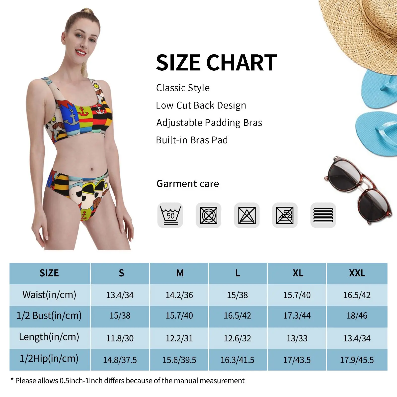 

Pirates Swimsuit one piece Bikini Padded Pirate Sailor Monocle Stripe Top Breton Top Striped