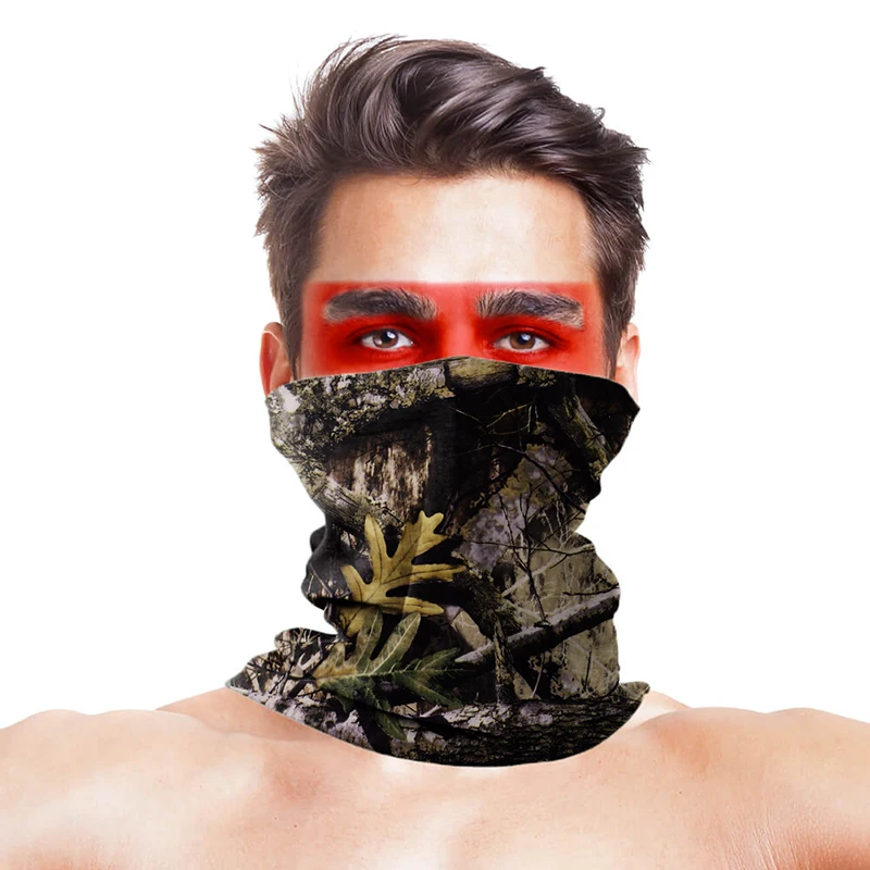 High-Jump Fishing Buffe Clothes Polyester Bike Face Mask Windproof Anti UV 3D Leaf Military Outdoor Fishing Sportswear Buff - Цвет: 60